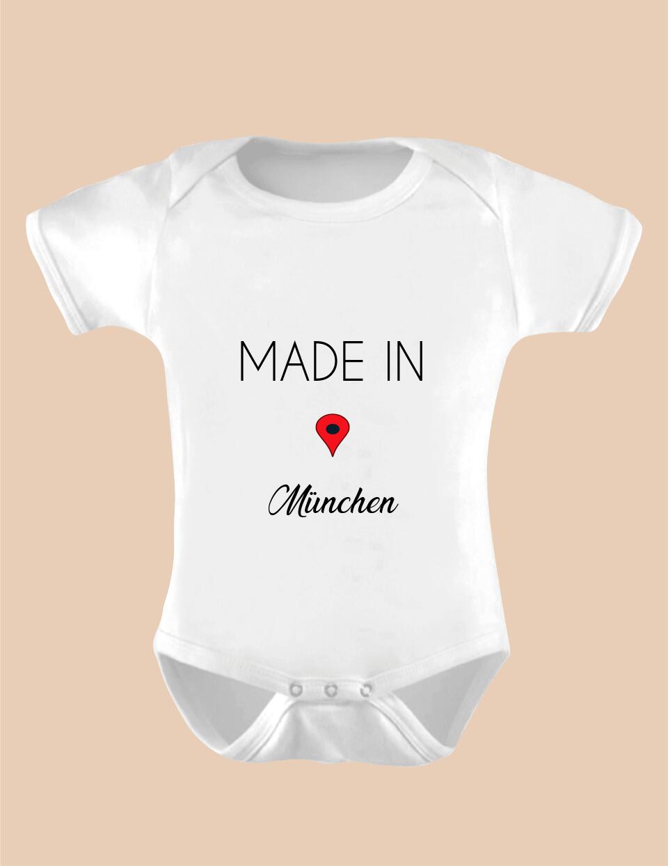 MADE IN (ORT) - Personalisierbarer Baby-Body