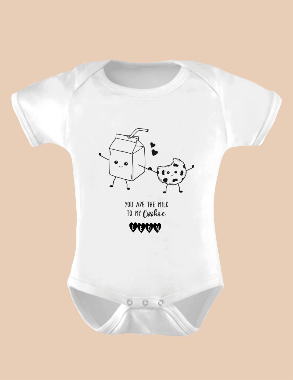 YOU ARE THE MILK TO MY COOKIE UND NAME - Personalisierbarer Baby-Body