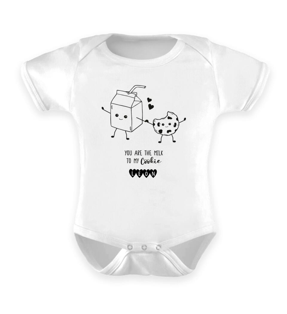 YOU ARE THE MILK TO MY COOKIE UND NAME - Personalisierbarer Baby-Body
