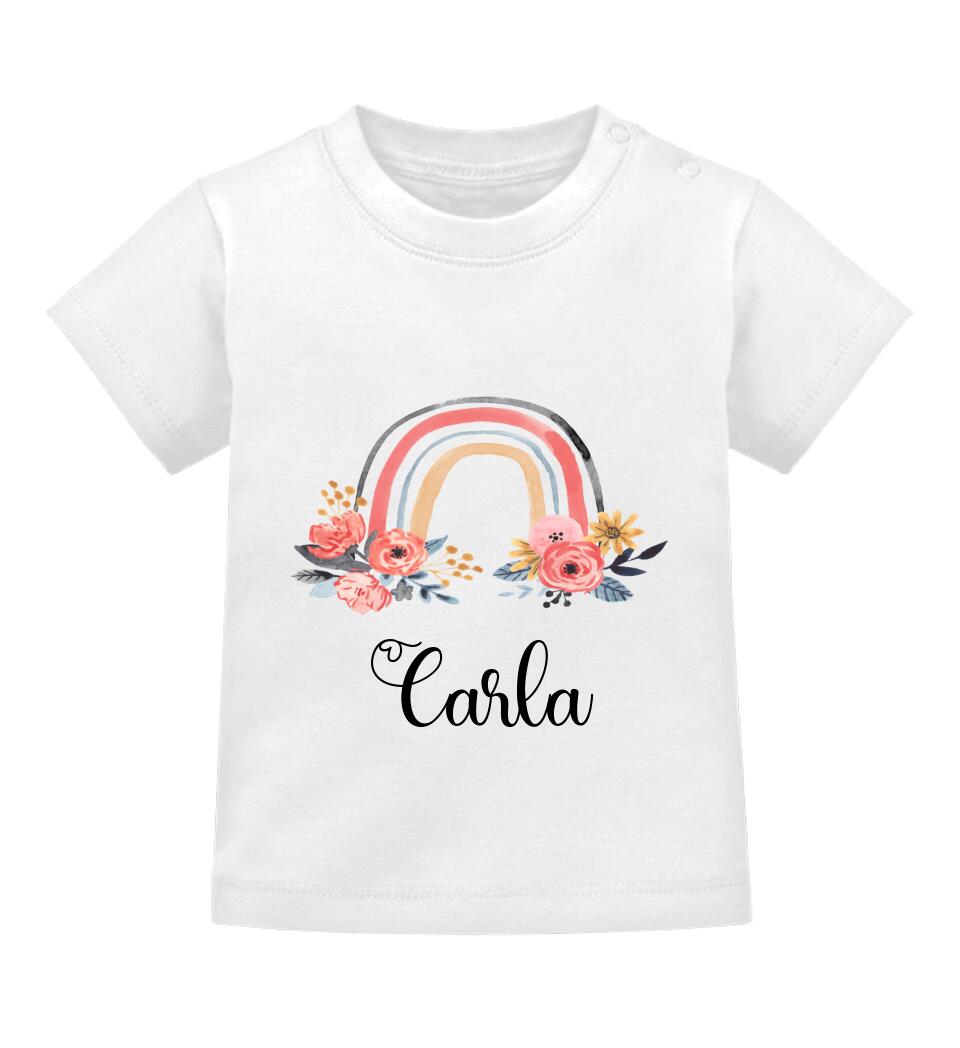 BOHO REGENBOGEN UND NAMEN - Personalisierbares Baby T-Shirt