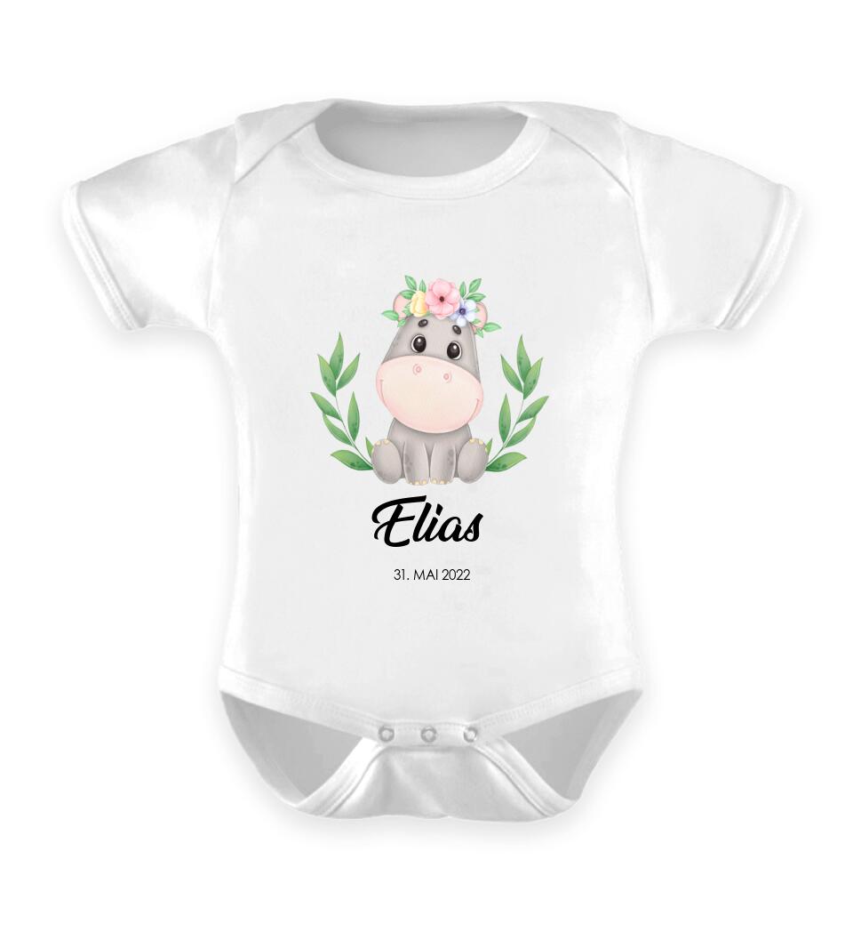 TIER MIT NAME UND GEBURTSDATUM - Personalisierbarer Baby-Body