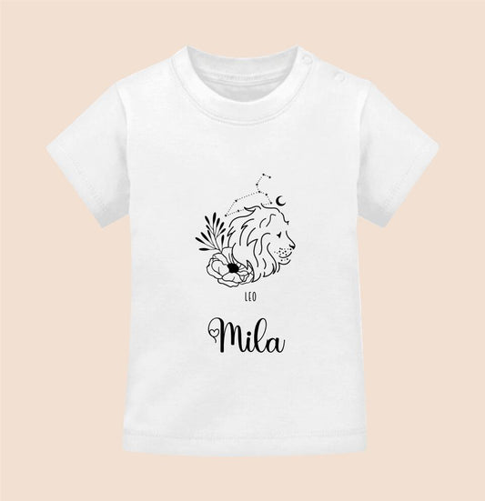 STERNZEICHEN UND NAMEN - Personalisierbares Baby T-Shirt