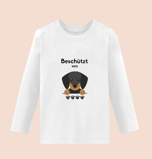 BESCHÜTZT VON - DEIN HUND - Personalisierbarer Longsleeve