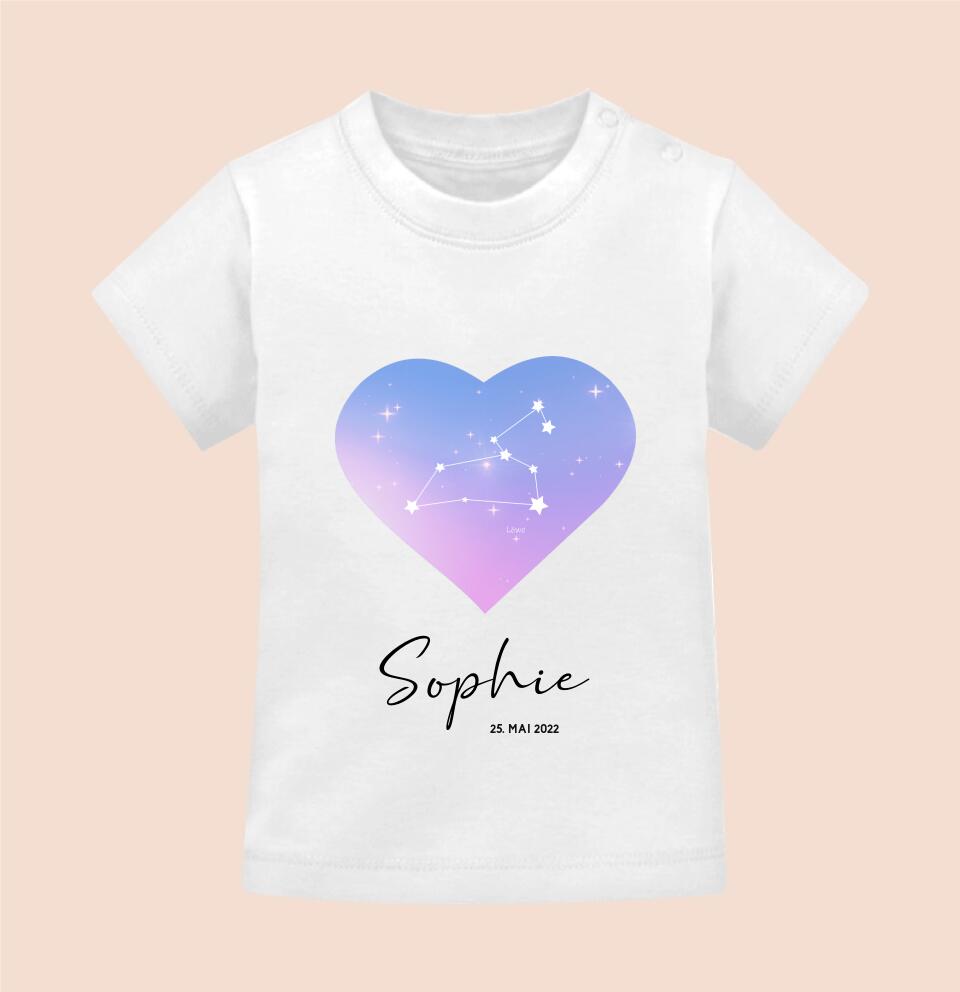 DEINE STERNE, NAME UND GEBURTSDATUM - Personalisierbares T-Shirt